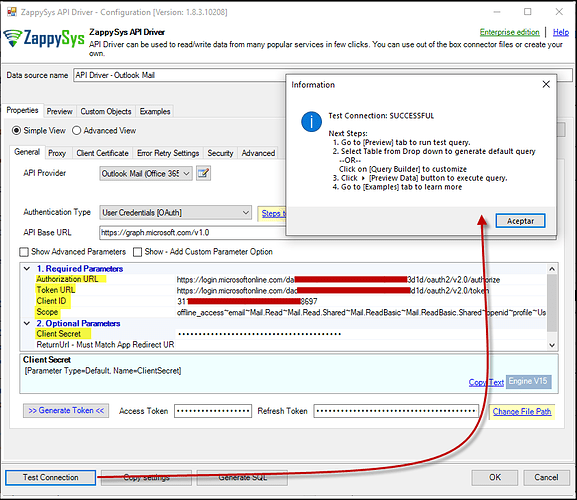 Outlook Connector configuration