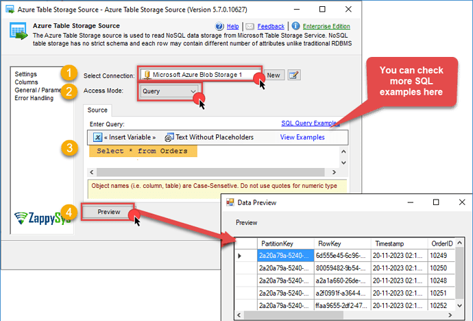 Azure table storage example