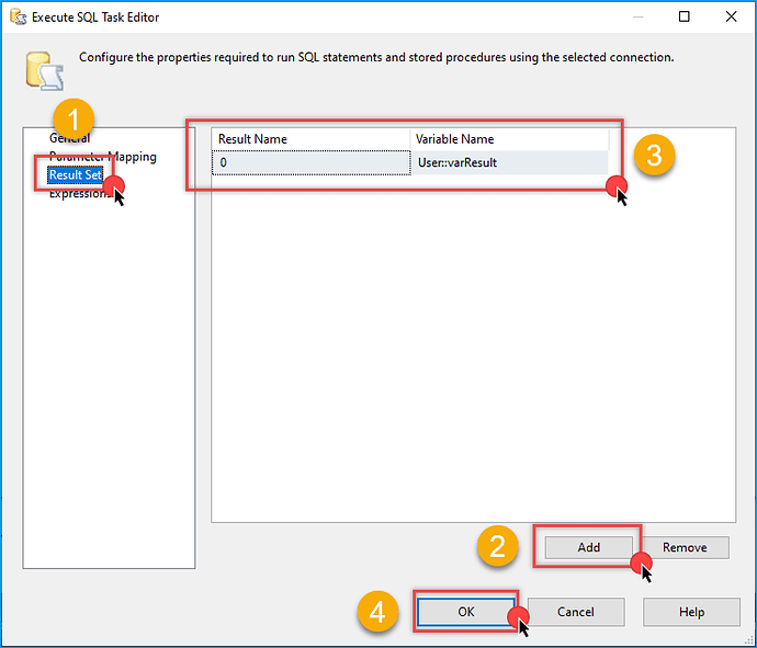 Execute SQL editor - result set