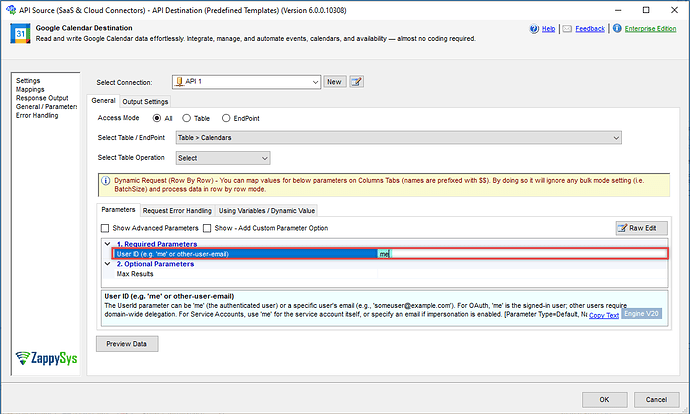 Google Calendar connector - Service account support