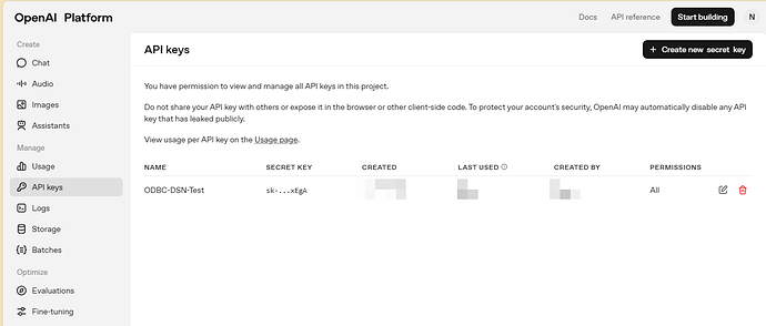Generate OpenAI API Key