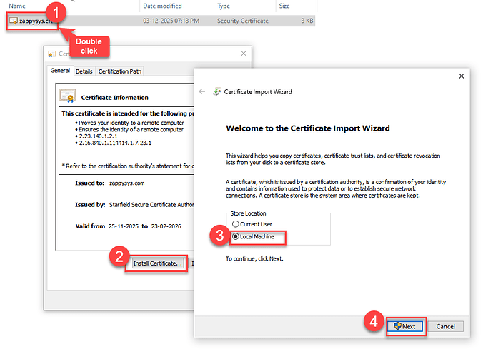 Install ZappySys Certificate