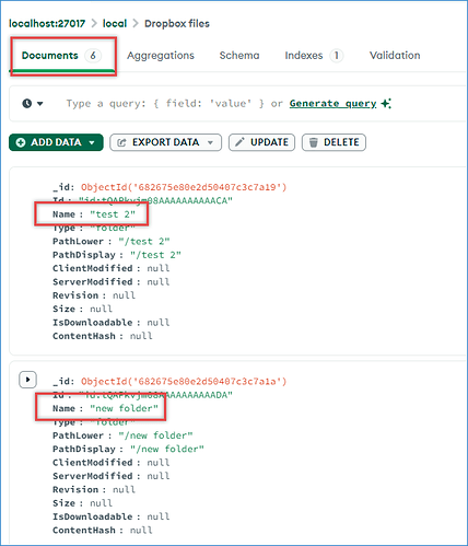MongoDB updated and new rows