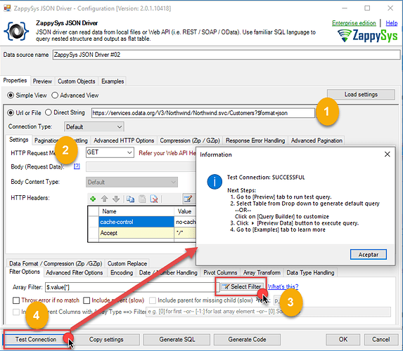 Configure JSON Driver