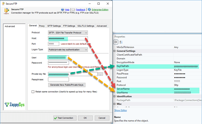 SFTP connection configuration