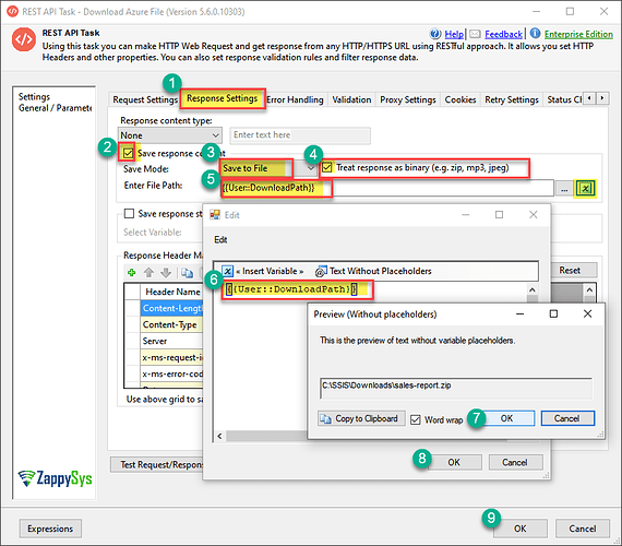 Response Settings