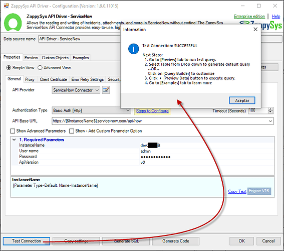 ServiceNow Connector Configuration