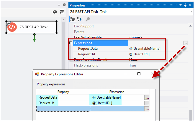 Expression from REST API task