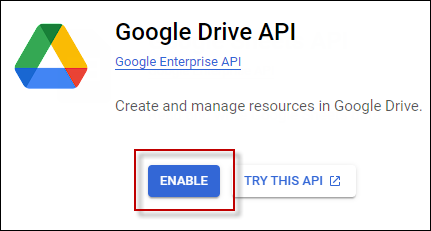 Enable Google Drive API