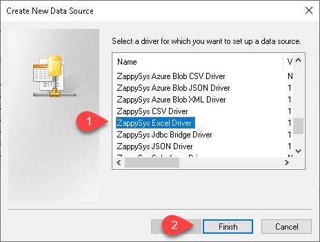 ZappySys ODBC Driver - Create Excel Driver