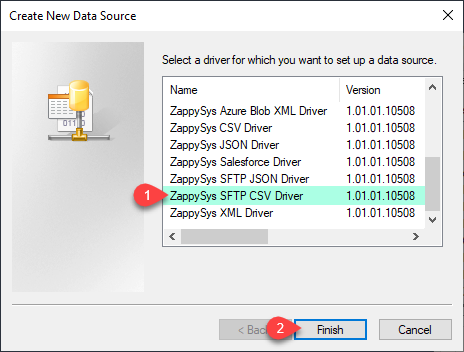 Select SFTP CSV driver