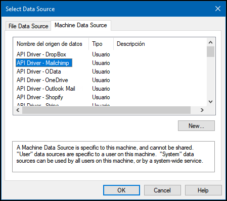 MS access select driver