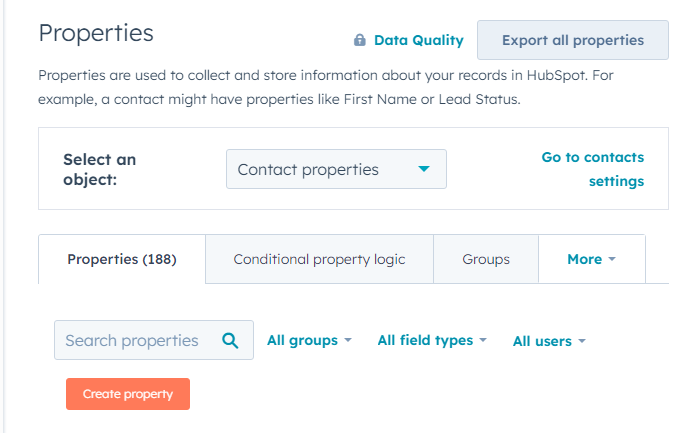 Create Custom Property in HubSpot