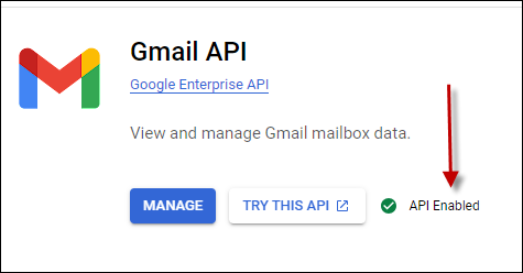 Enable Google Gmail API