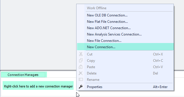 SSIS Create New Connection