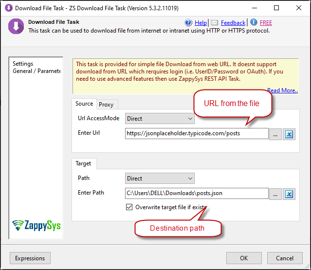Download file task example