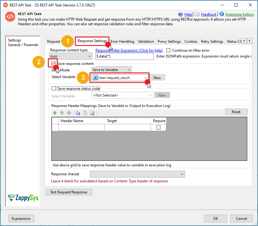 REST API variable example