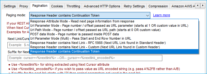 Pagination interface