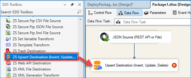 Select an Upsert Destination