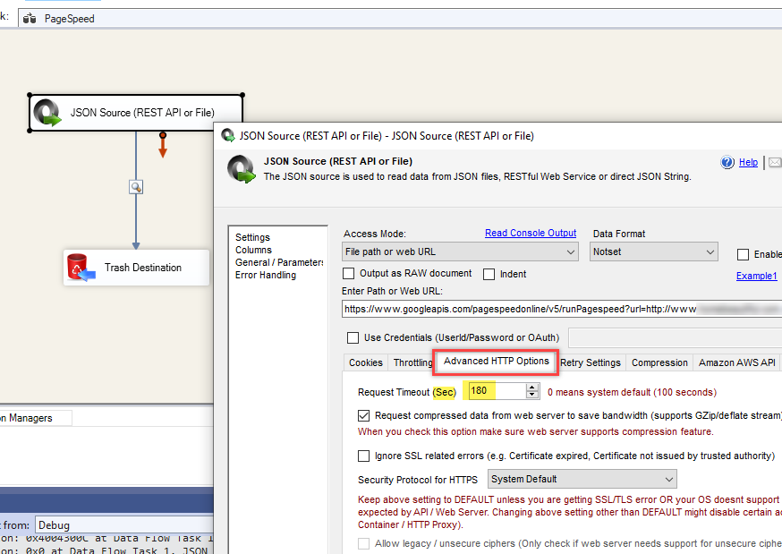 Set Request Timeout in Advanced HTTP Options